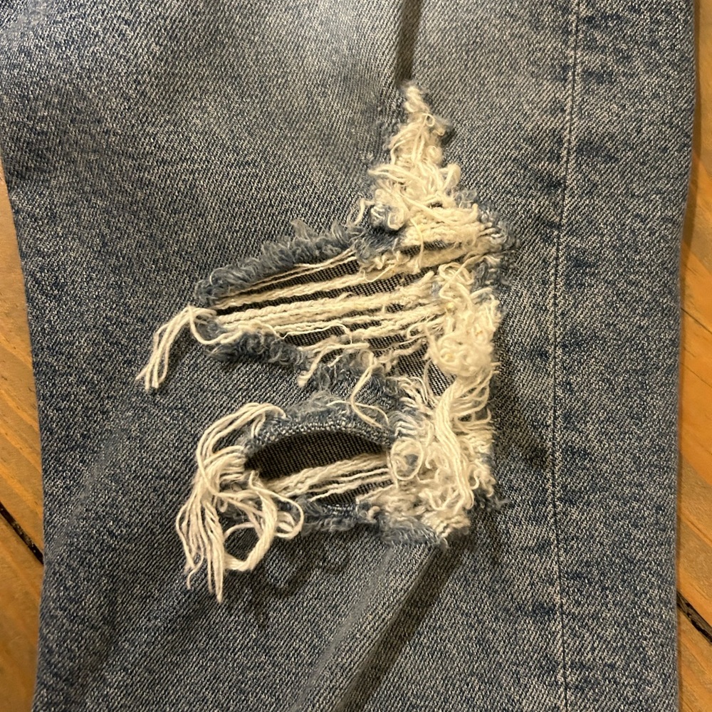 Agolde Blue Distressed Women Jeans - Picture 5 of 7